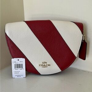 NWT Coach C1429 Ellen Crossbody Red White Stripe Candy Cane Christmas